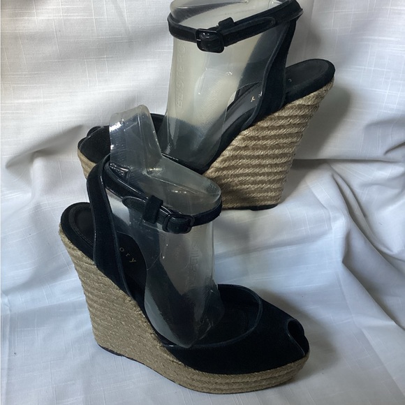 ♦️ THEORY espadrille sandals 9.5 platform wedge heels $300 Rtl - Picture 5 of 8